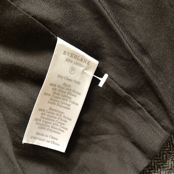 Everlane Wool Blazer Gray Herringbone - Picture 4 of 5